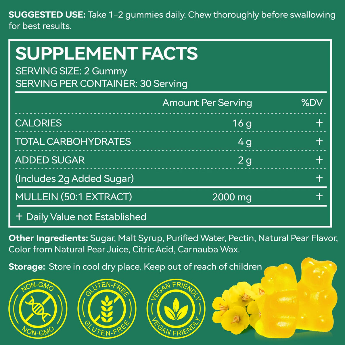 Gummies Mullein Ruduwu montrant la texture moelleuse