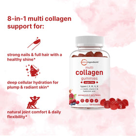 Gummies Multi Collagène Micro Ingredients en portion sur une table