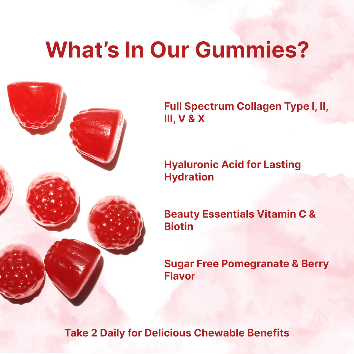 Gummies Multi Collagène Micro Ingredients montrant la texture des gummies
