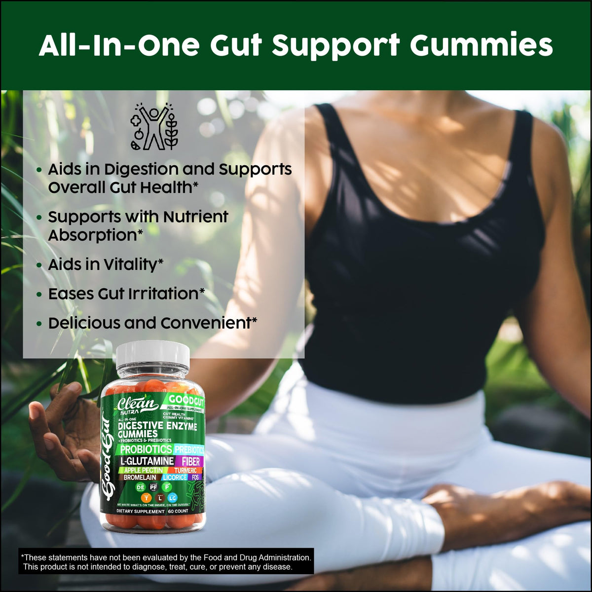 Gummies multi-enzymes Clean Nutraceuticals 422g sur une table