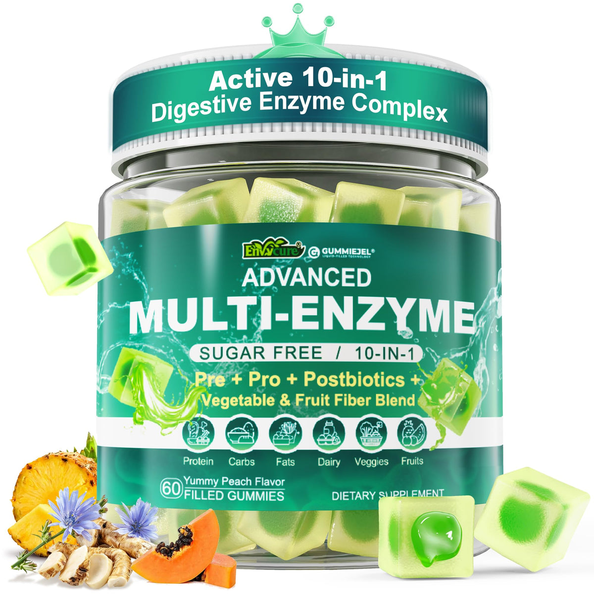 Gummies multi-enzymes EnvyCure 60 Cts en pot