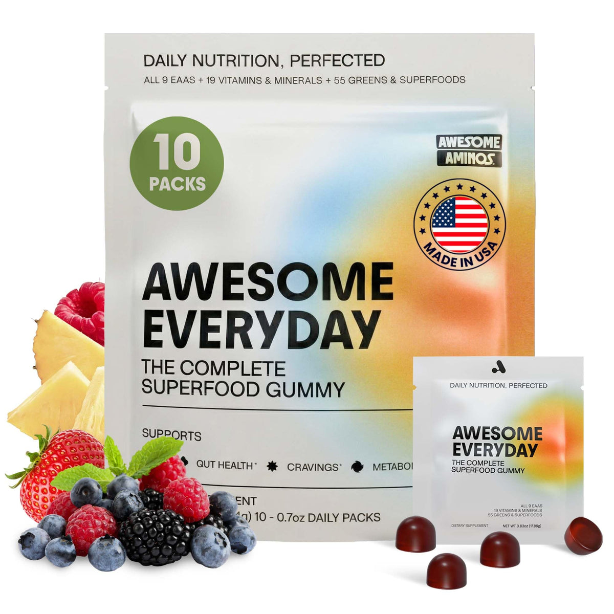 Gummies multivitamines Awesome Aminos paquet avant