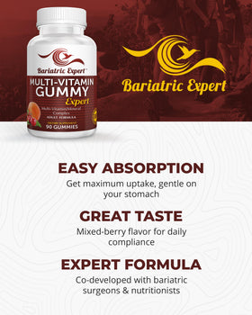 Gummies multivitamines Bariatric Food Expert, prise en main avec une main