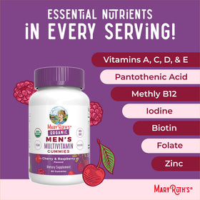 Gummies multivitamines bio MARYRUTH'S avec ingrédients visibles