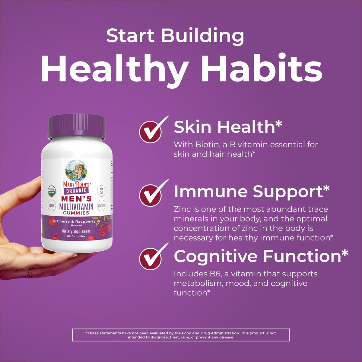 Gummies multivitamines bio MARYRUTH'S sur une table