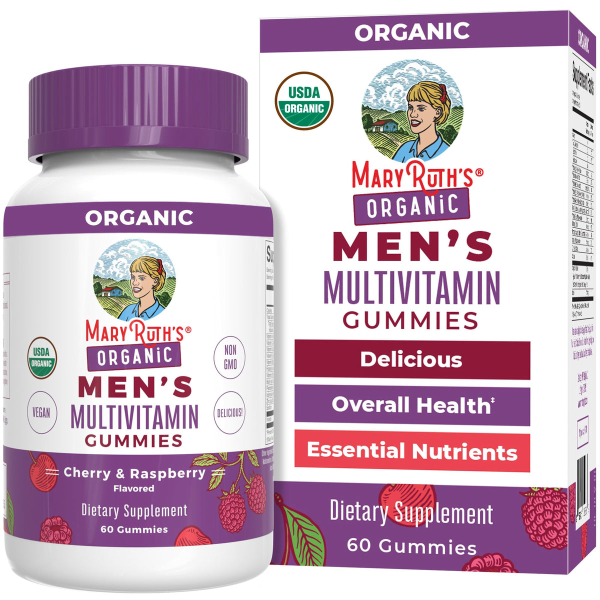 Gummies multivitamines bio pour hommes MARYRUTH'S en bouteille