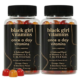 Gummies multivitamines Black Girl Vitamins 60 gummies au goût fraise