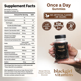 Gummies multivitamines Black Girl Vitamins montrant la texture et la couleur