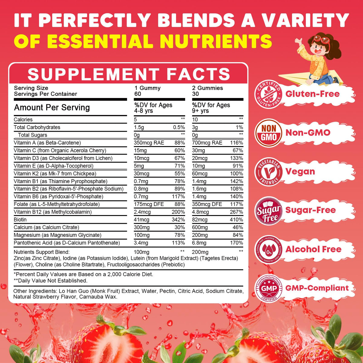 Gummies multivitamines calcium JIANKYTZ avec texture moelleuse