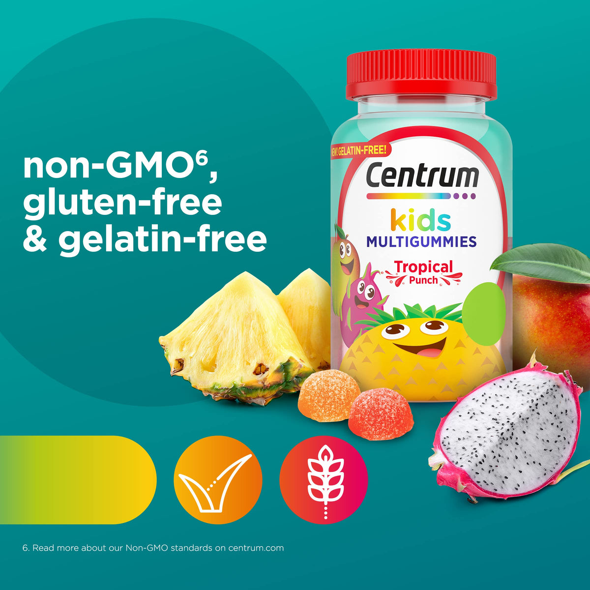 Gummies multivitamines Centrum pour enfants, étiquette de la bouteille