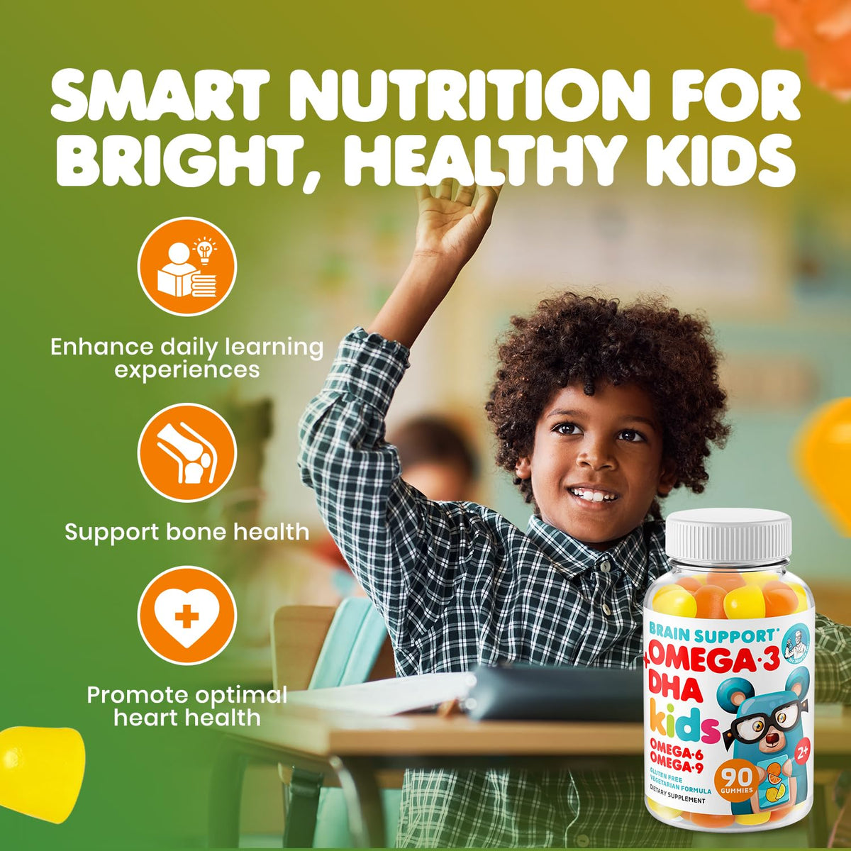 Gummies multivitamines DR. MORITZ, vue de côté avec gummies visibles