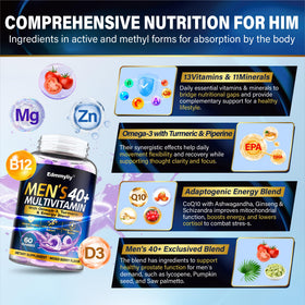 Gummies multivitamines Edmmyliy 40+ sur un bureau