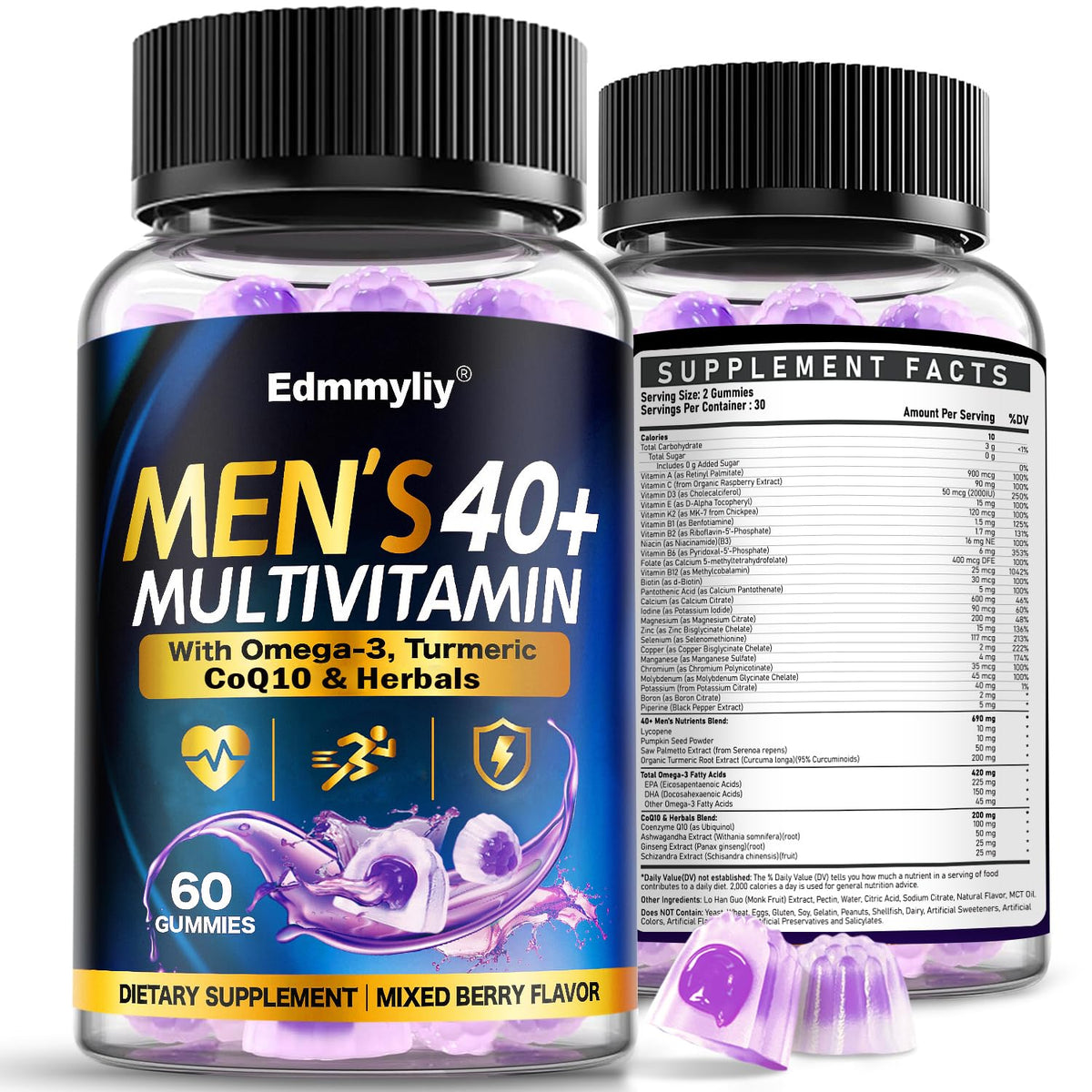 Gummies multivitamines Edmmyliy 40+ vue de face