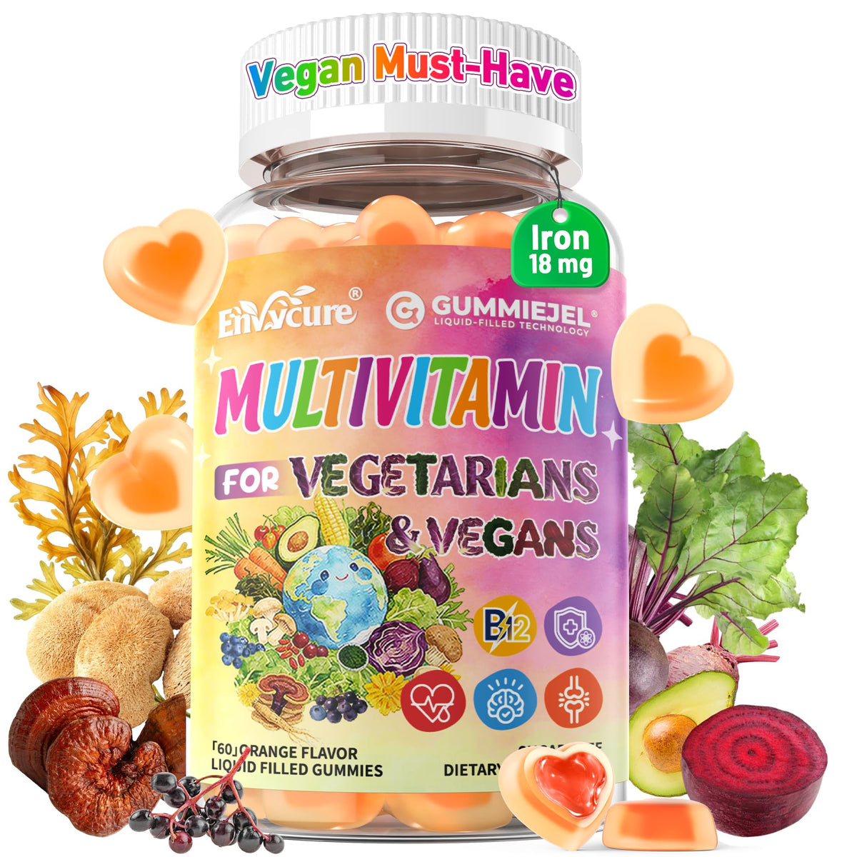 Gummies multivitaminés EnvyCure 41-en-1 en vue de face