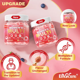 Gummies multivitamines EnvyCure, deux gummies sur une surface blanche