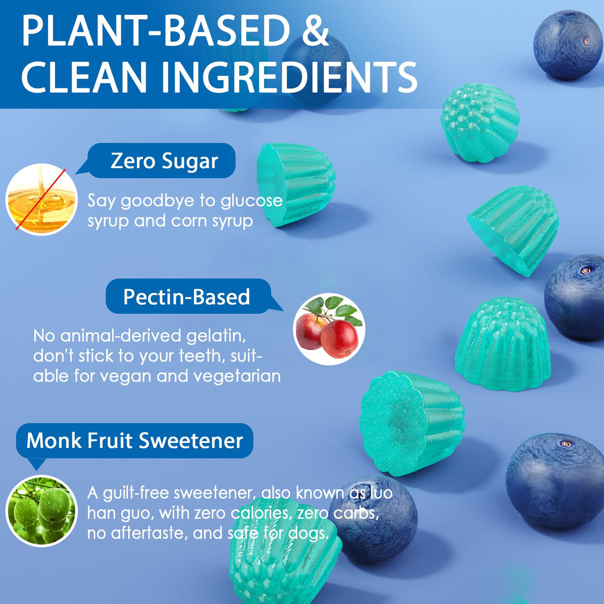 Gummies multivitaminés EnvyCure sur une surface en bois
