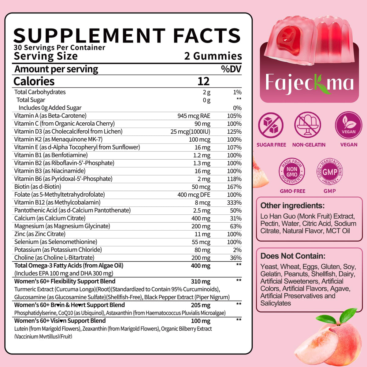 Gummies multivitamines Fajeckma avec vitamines essentielles
