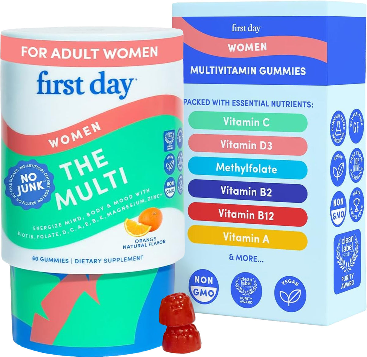 Gummies multivitamines FIRST DAY 60 gummies vue avant
