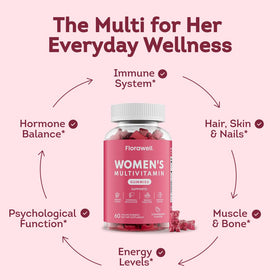Gummies multivitamines Florawell avec fraises fraîches
