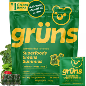 Gummies multivitamines Grüns avec fibres prébiotiques, boîte de 28 gummies