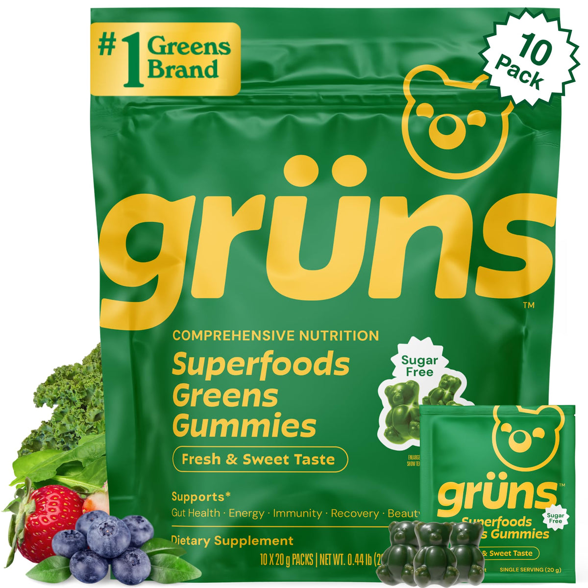 Gummies multivitamines Grüns en sachet individuel