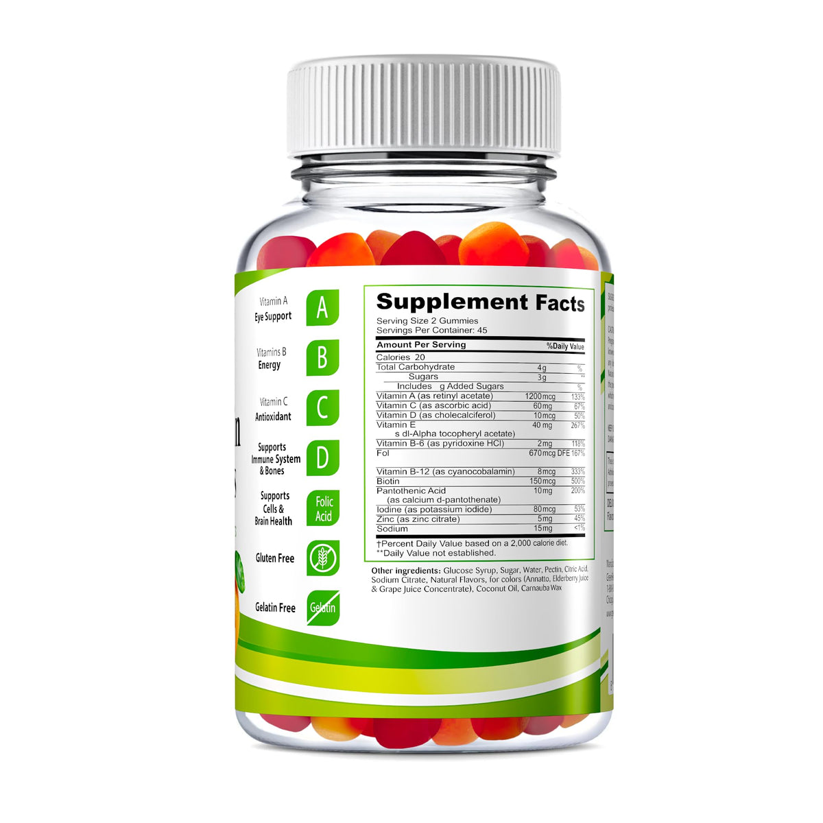 Gummies multivitamines halal GREEN FIELD NUTRITIONS saveur fraise