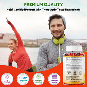 Gummies multivitamines Halal SHIFAA NUTRITION, vue de côté du pot