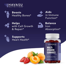 Gummies multivitamines HAVASU NUTRITION dans un bol