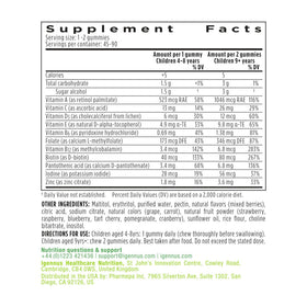 Gummies multivitamines Igennus, vue de côté montrant la taille