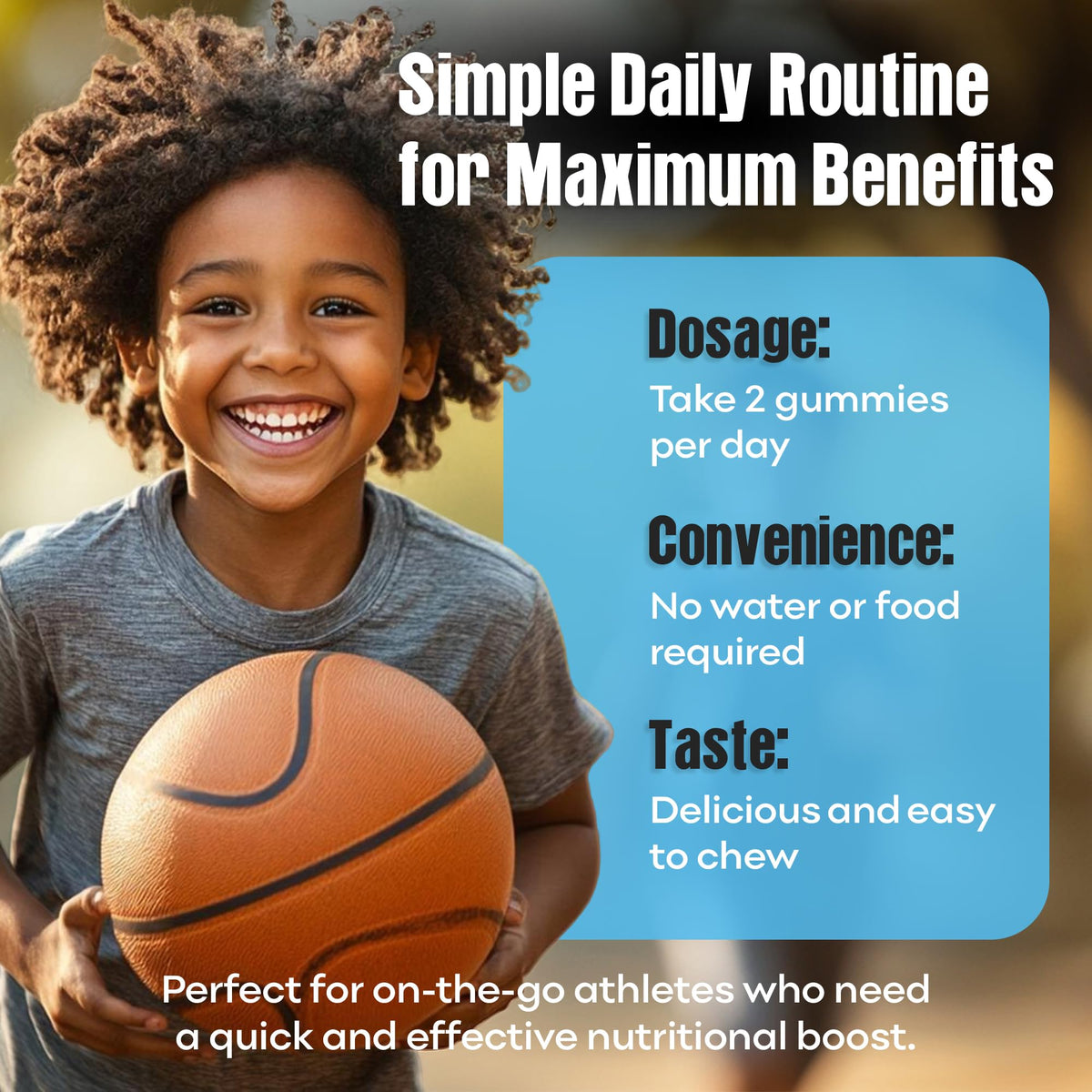 Gummies multivitamines IMPACT, étiquette avec ingrédients