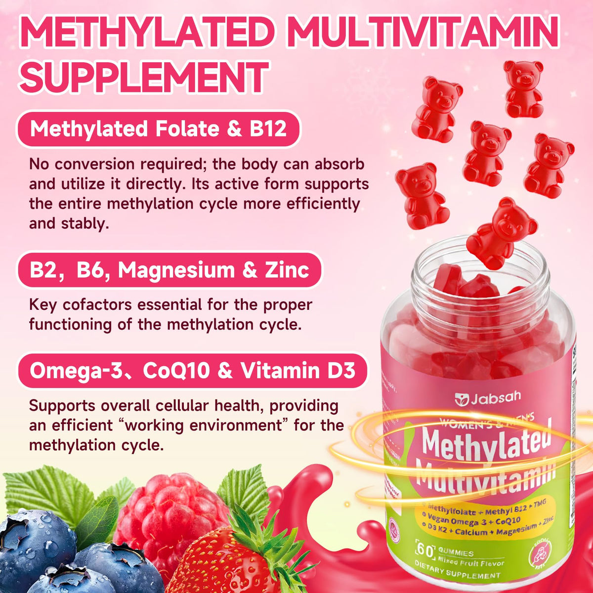 Gummies multivitamines Jabsah avec fruits frais