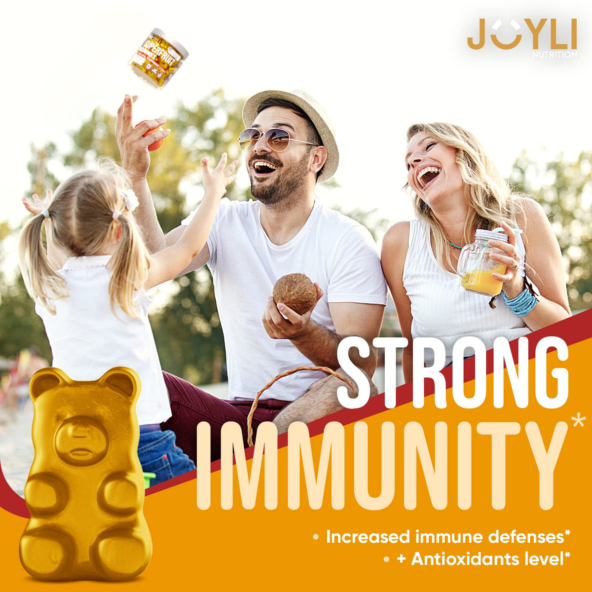 Gummies multivitamines JOYLI Nutrition sur une table