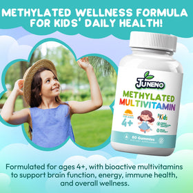 Gummies multivitamines Juneno pour enfants, orange, en gros plan