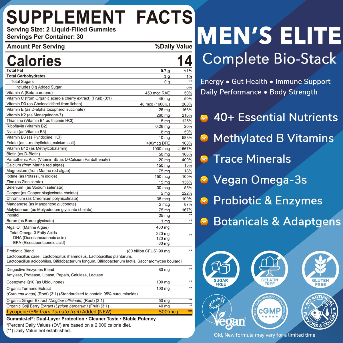 Gummies multivitamines LILICARE avec Omega 3, texture juteuse