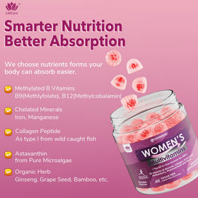 Gummies multivitamines LILICARE, mise en scène sur une table