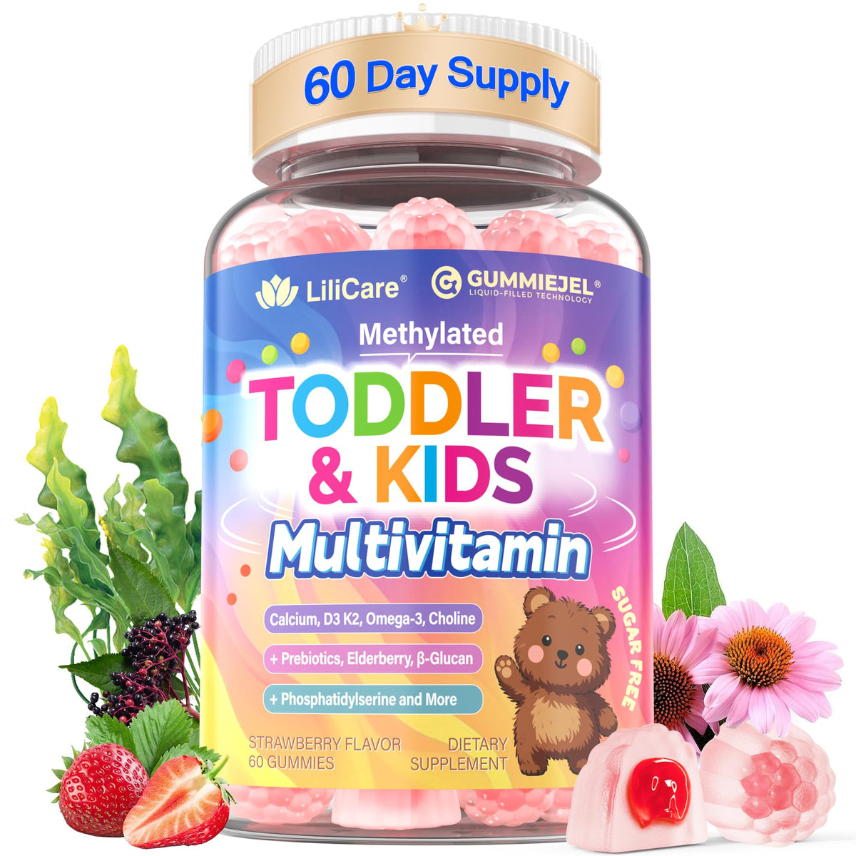 Gummies multivitamines LILICARE pour enfants en flacon