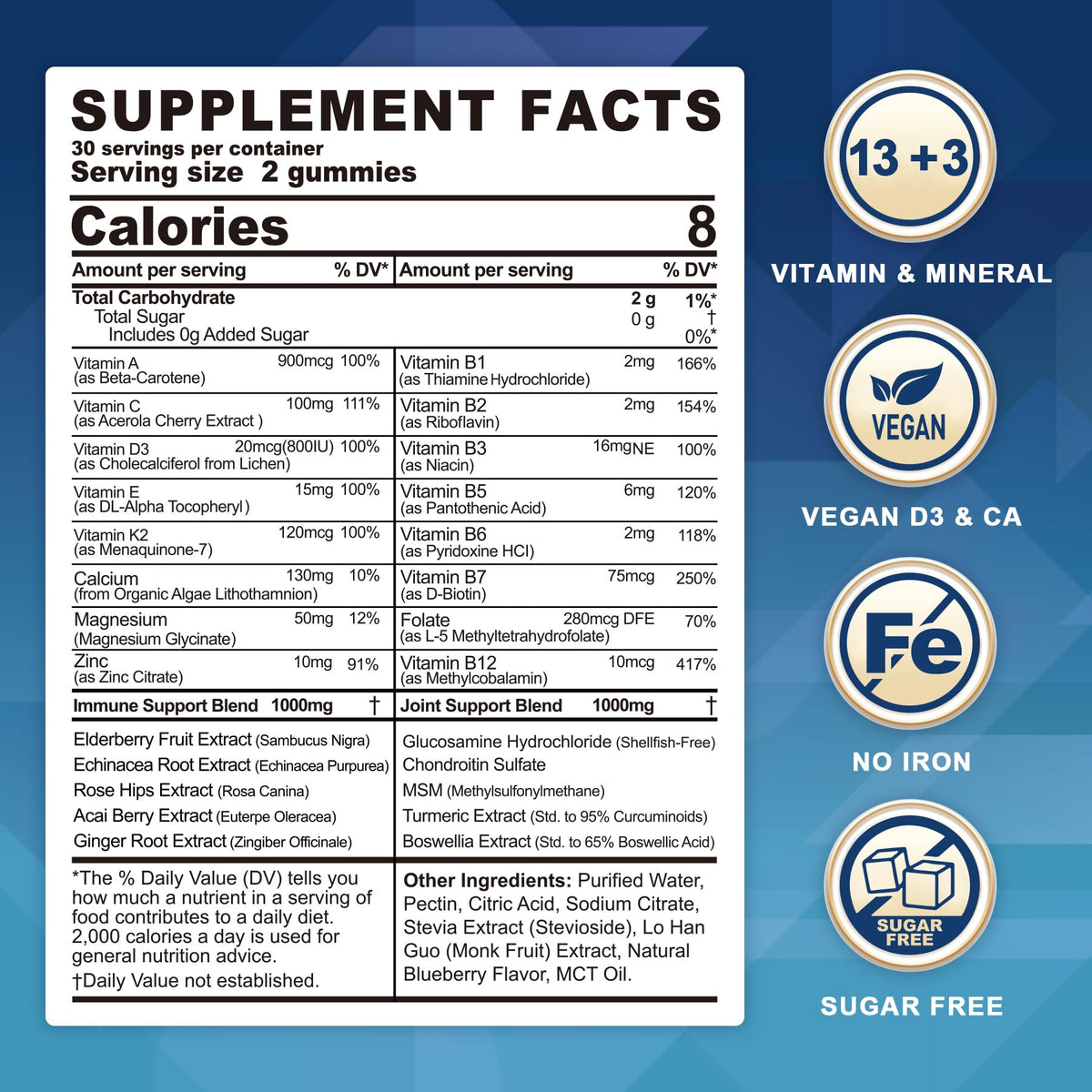 Gummies multivitamines LILICARE saveur myrtille