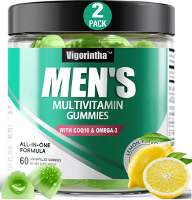 Gummies multivitamines masculins Vigorintha vue de face avec emballage