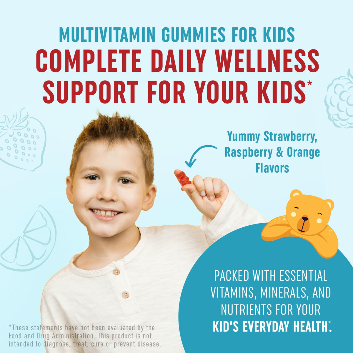 Gummies Multivitamines MAV NUTRITION en forme d'ours, mélange de fruits