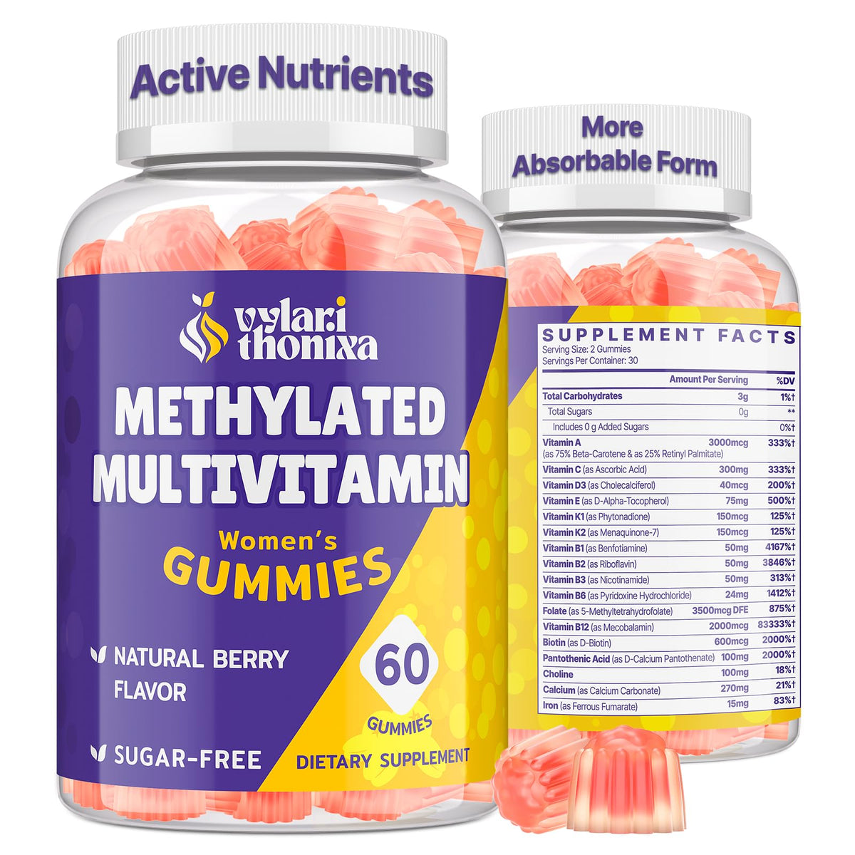 Gummies multivitamines methylées Vylarithonixa paquet avant
