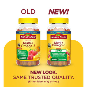 Gummies multivitaminés Nature Made avec Omega-3 dans un bol