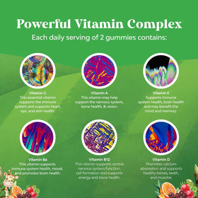 Gummies multivitamines Natures Craft pour enfants, présentation sur une table