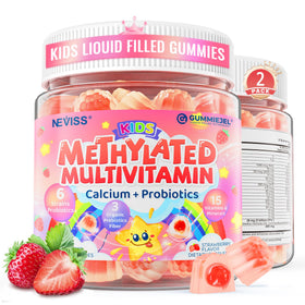 Gummies multivitamines NEVISS pour enfants 4+, vue de face avec emballage