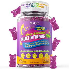 Gummies multivitamines NEVISS pour femmes, 400mg de magnésium, vue de face