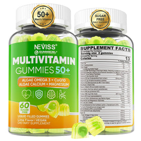 Gummies multivitamines NEVISS pour hommes 50+, 240g, face avant de l'emballage