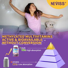 Gummies multivitamines NEVISS, présentation sur une assiette