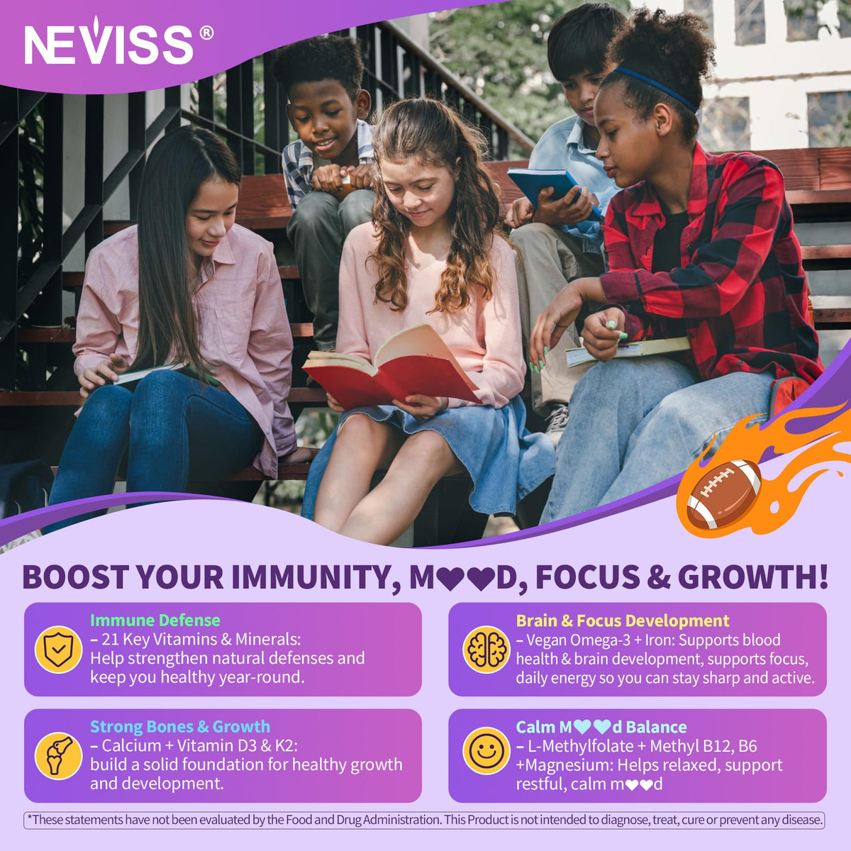Gummies multivitamines NEVISS, prise de 2 gummies