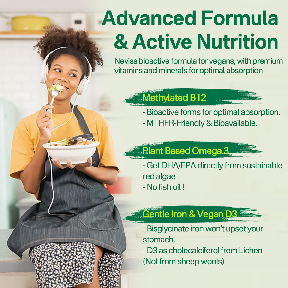 Gummies multivitamines NEVISS sur une assiette avec des fruits