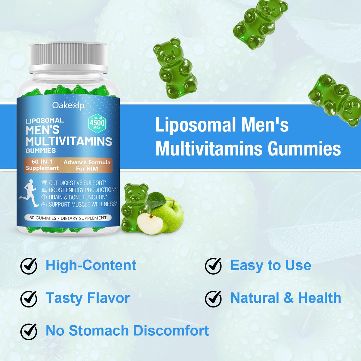 Gummies multivitamines Oakevlp en vue de dessus