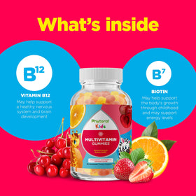 Gummies multivitamines Phytoral pour enfants, étiquette du produit